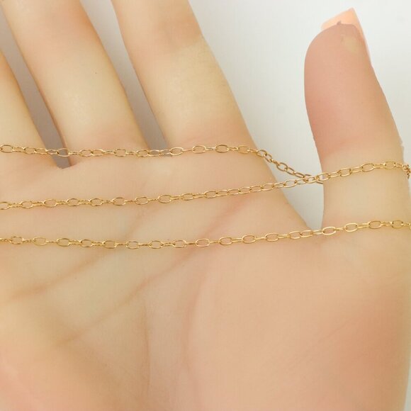 Delicate Rose Gold Plated Brass Chain Necklace, XPNL0253 - Picture 3 of 12